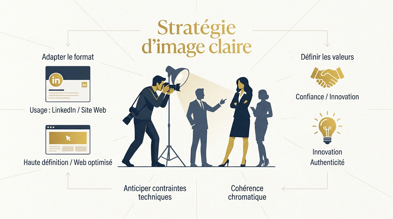 Portrait professionnel illustrant les valeurs de leadership et d'innovation en entreprise