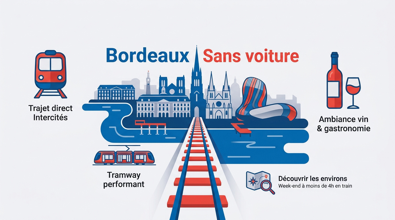Vue des quais de Bordeaux et de l'architecture classique en bord de Garonne