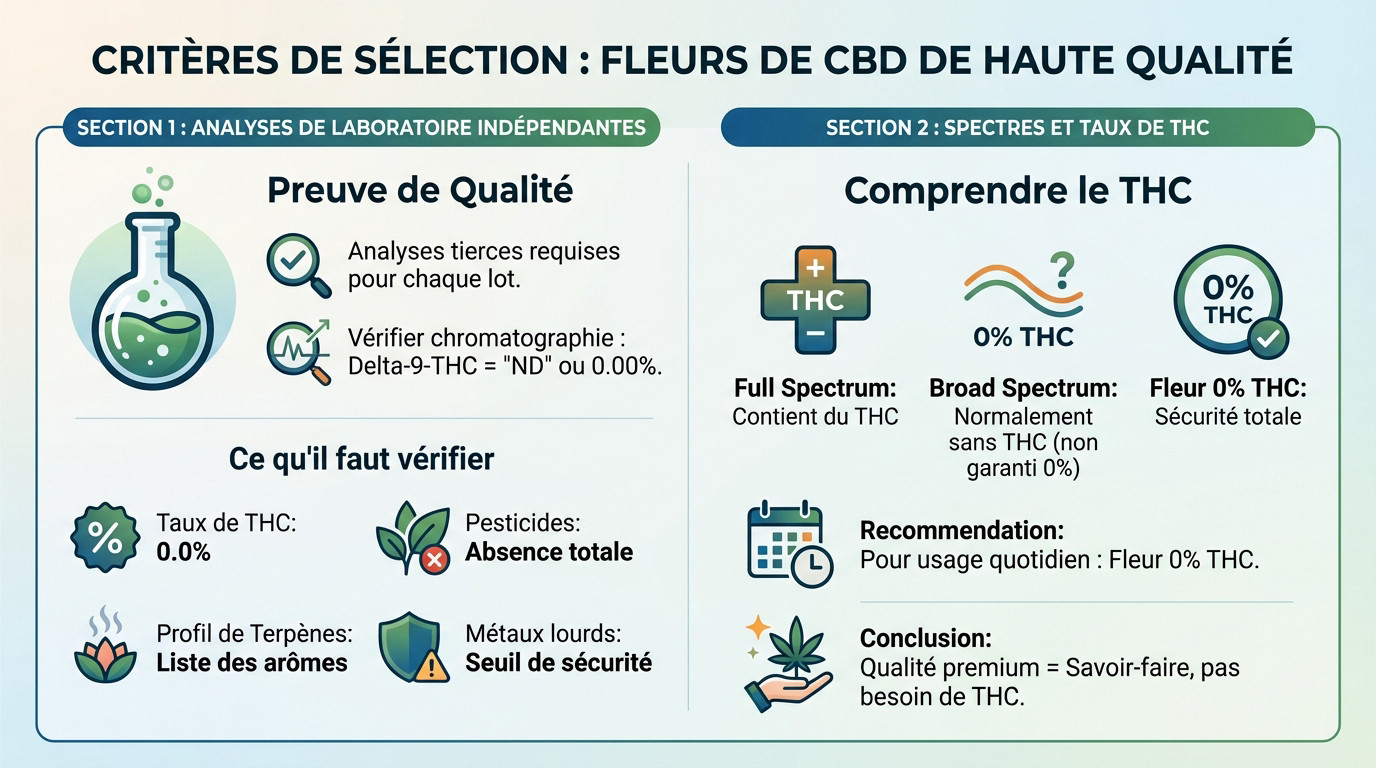 Critères de sélection d'une fleur de cannabis sans THC de haute qualité : analyses et certification