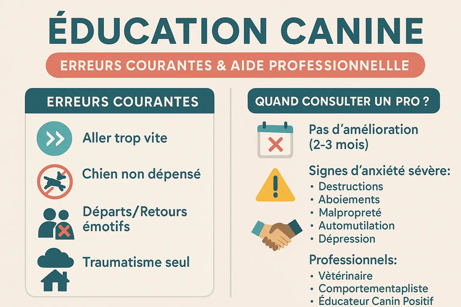 Chien stressé en l'absence de son maître