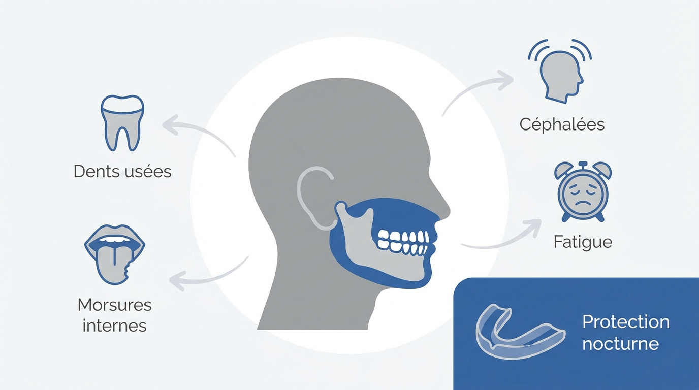 Gouttière de protection dentaire contre le grincement des dents nocturne