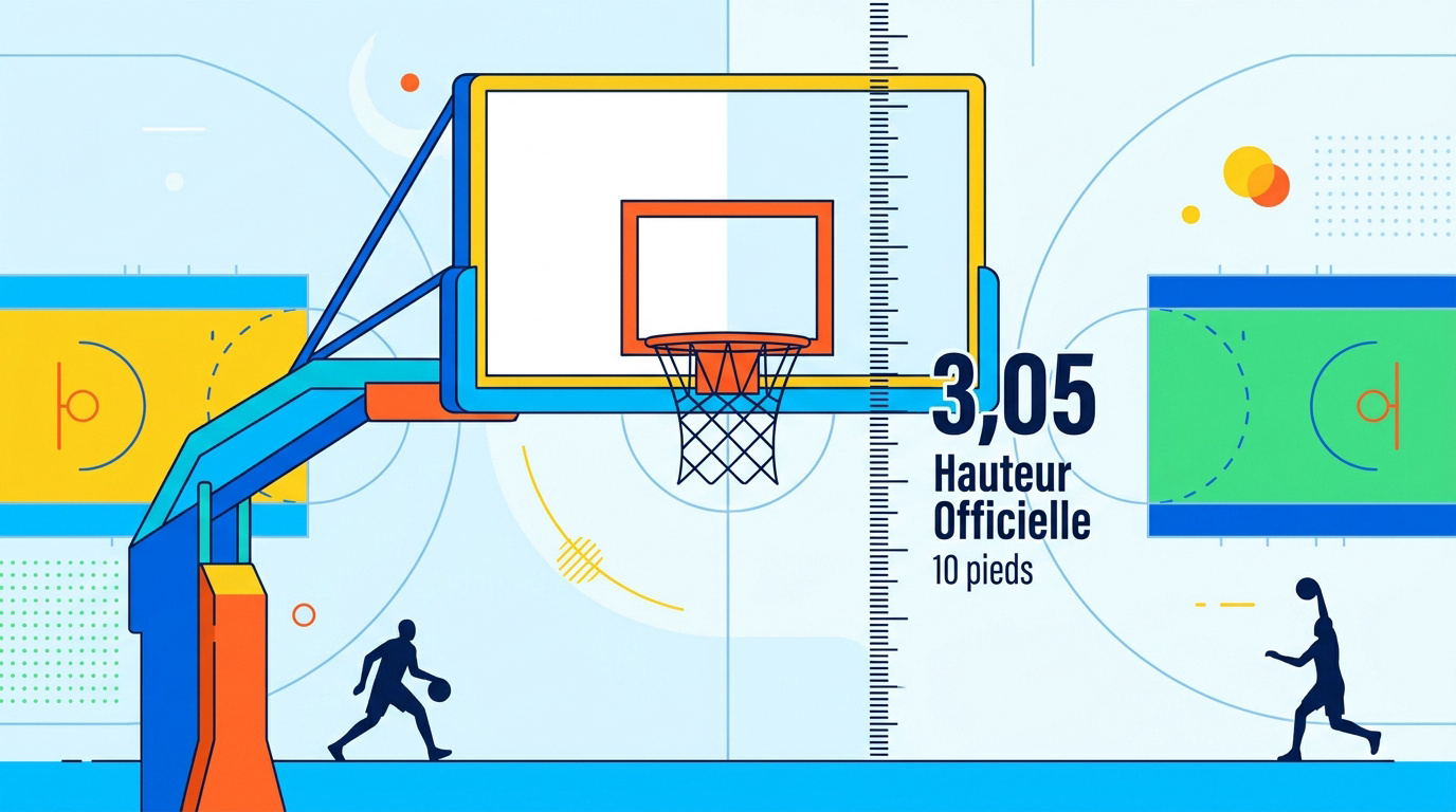 Panier de basket officiel à 3,05 mètres de hauteur
