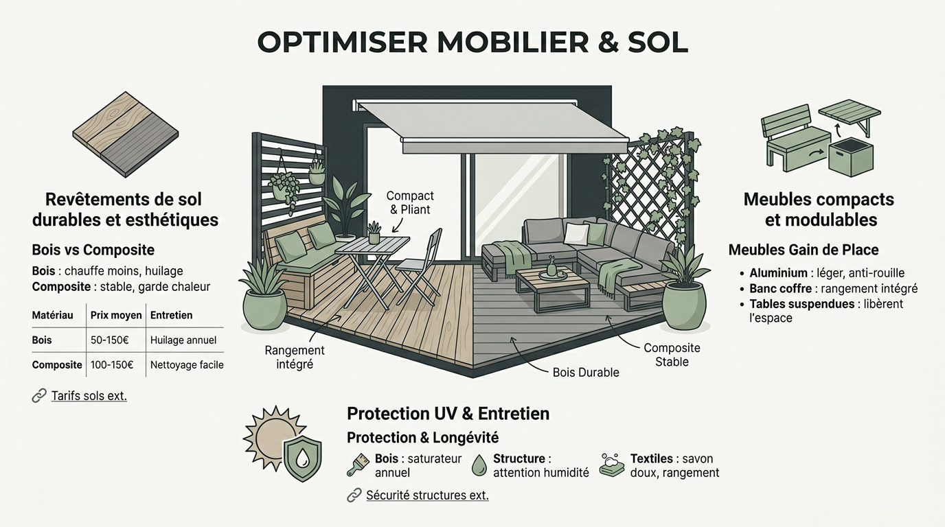 Aménager une terrasse cet été : conseils d'agencement pour le mobilier et le sol