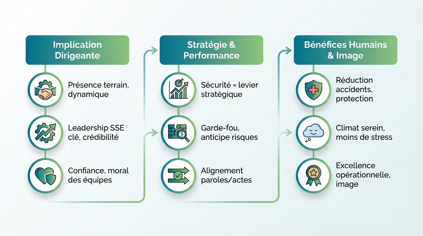 Illustration de l'implication de la direction et des bénéfices stratégiques de l'Axe 1 MASE