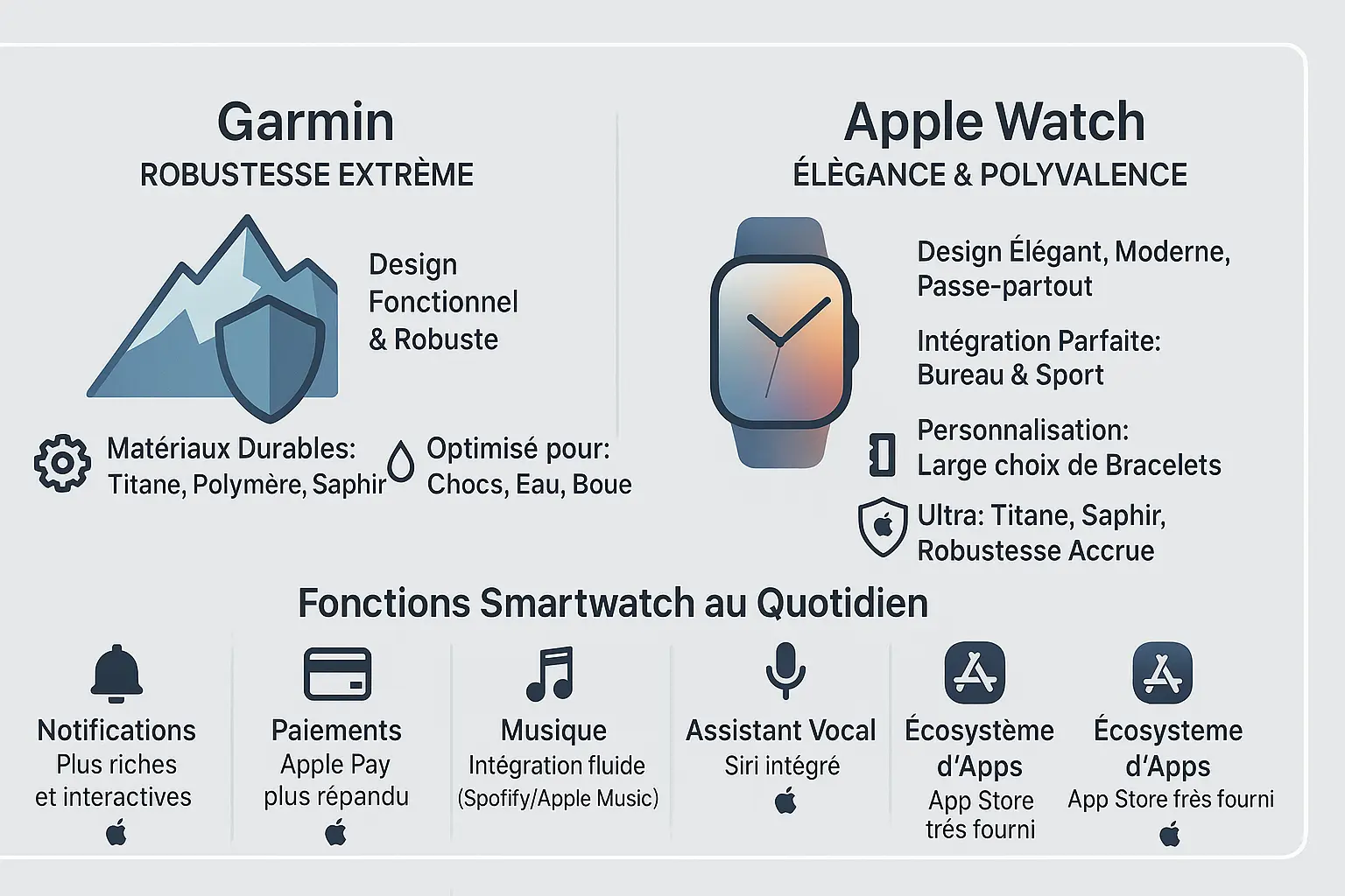 Comparaison Garmin vs Apple Watch