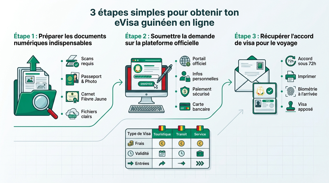 Processus d'obtention du visa électronique pour la Guinée en ligne