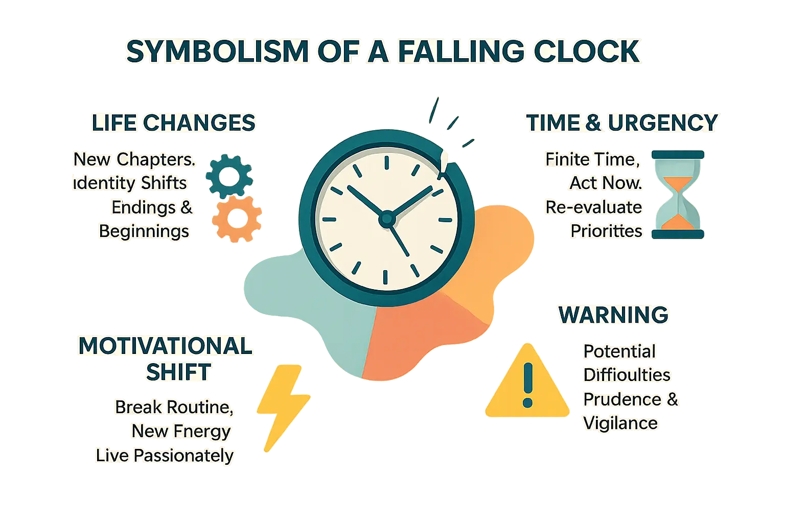 Falling clock symbolism illustration
