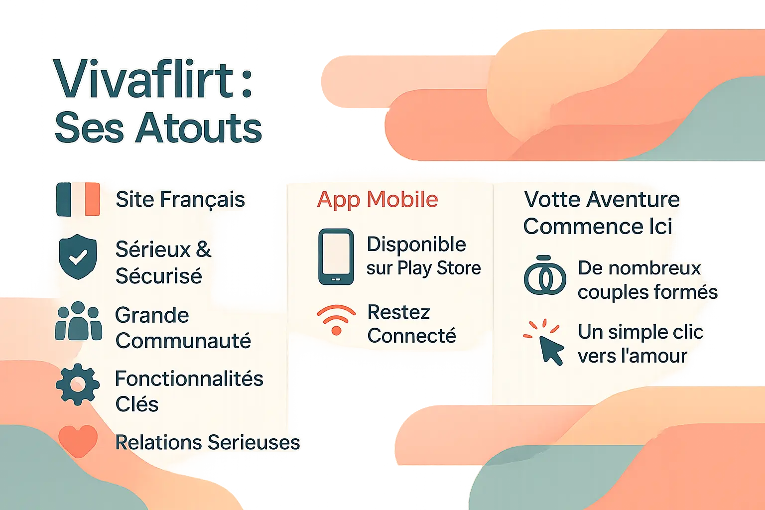 Illustration d'un couple heureux sur l'application Vivaflirt