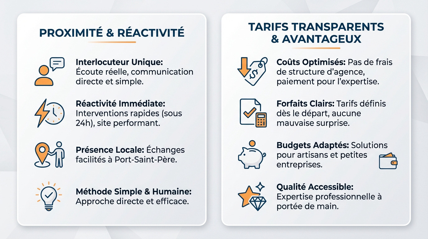 Avantages d'un webmaster freelance à Port-Saint-Père face aux agences web traditionnelles