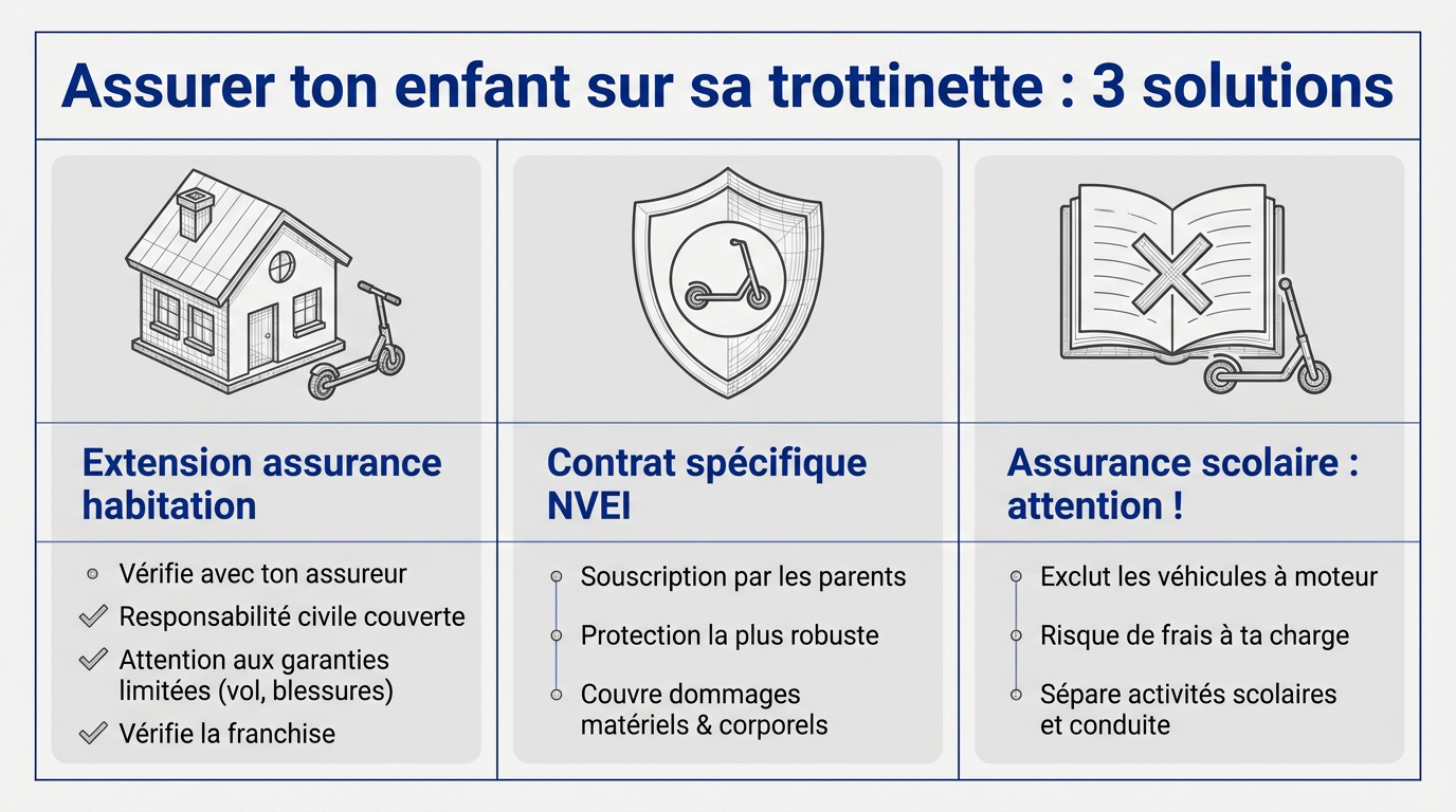 Ado en trottinette électrique équipé d'un casque