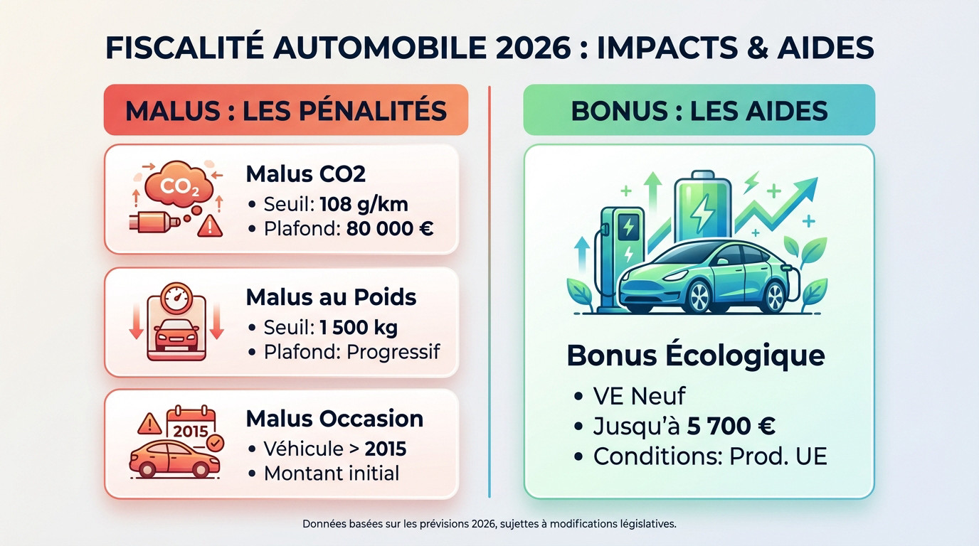 Impact de la fiscalité automobile 2026 sur le budget des conducteurs : malus et bonus