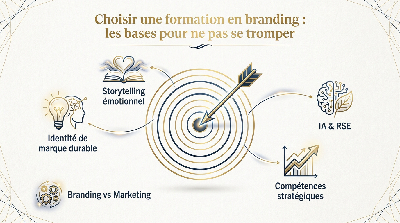 Étudiant analysant les critères pour choisir une formation en branding stratégique