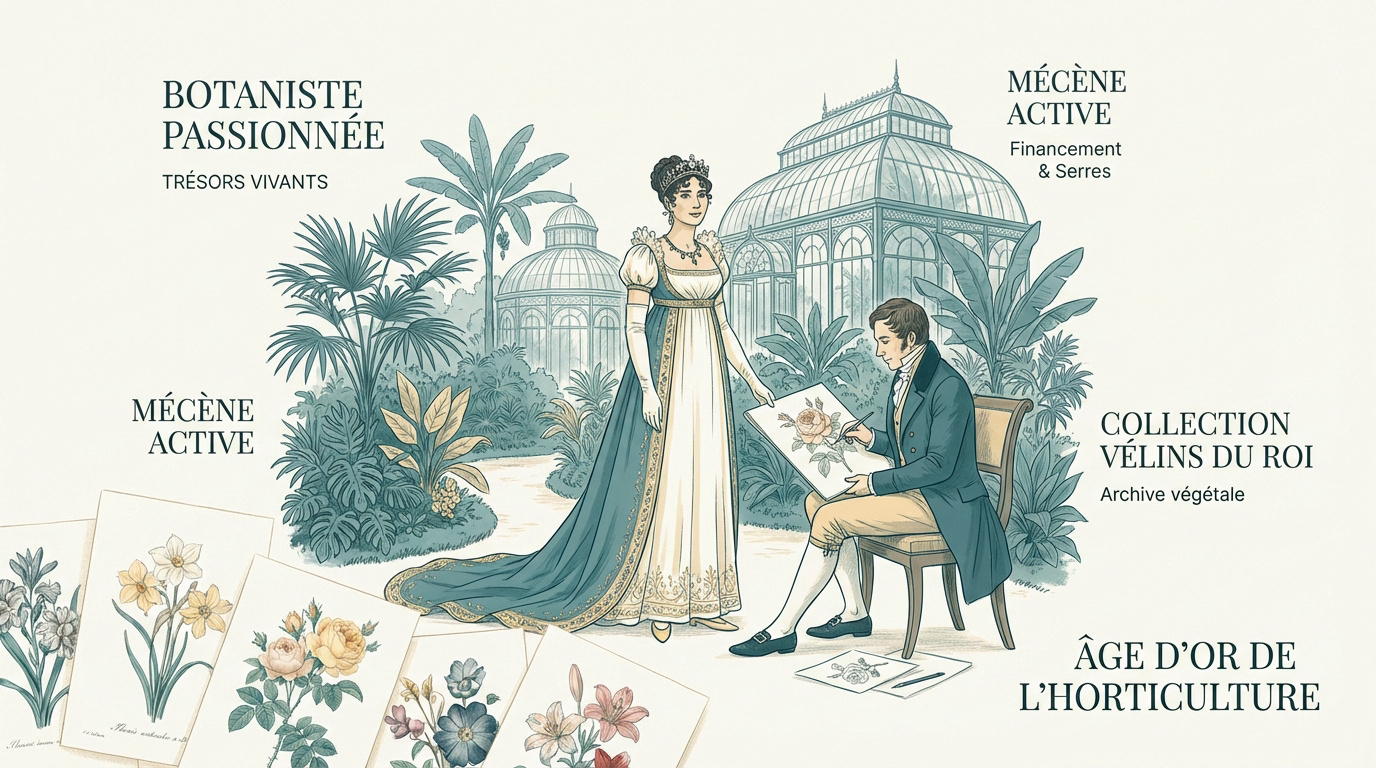 Illustration botanique de Pierre-Joseph Redouté représentant des fleurs de la collection de l'impératrice Joséphine