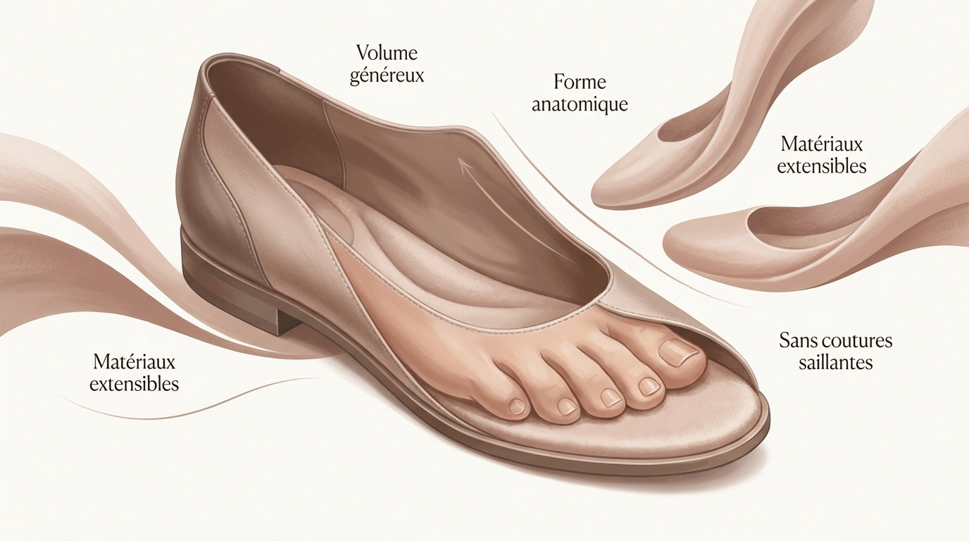 Chaussures pour pieds sensibles : douceur et maintien Chaussures confortables pour pieds sensibles avec semelle ergonomique