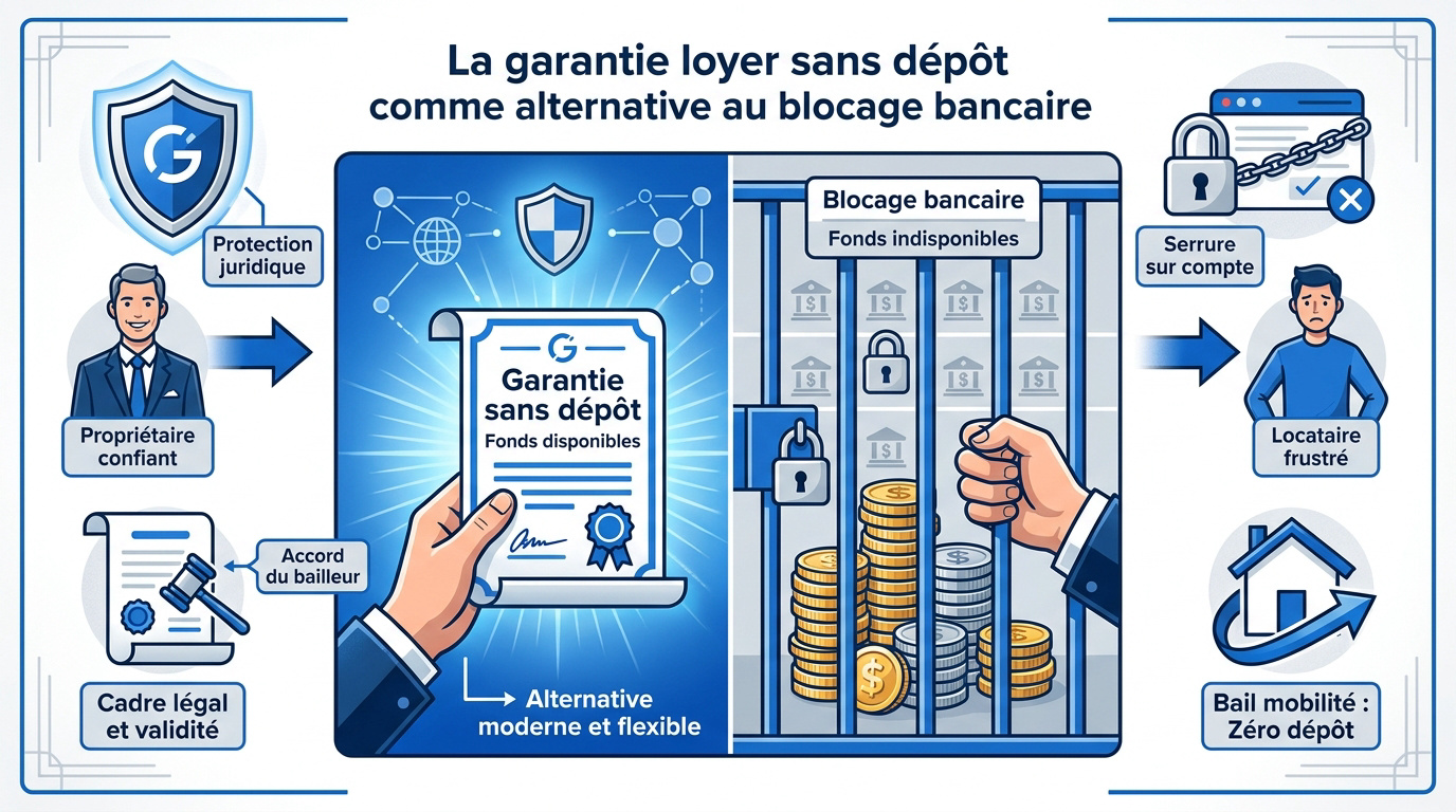 Comparaison visuelle entre le dépôt de garantie bancaire et la caution d'assurance loyer
