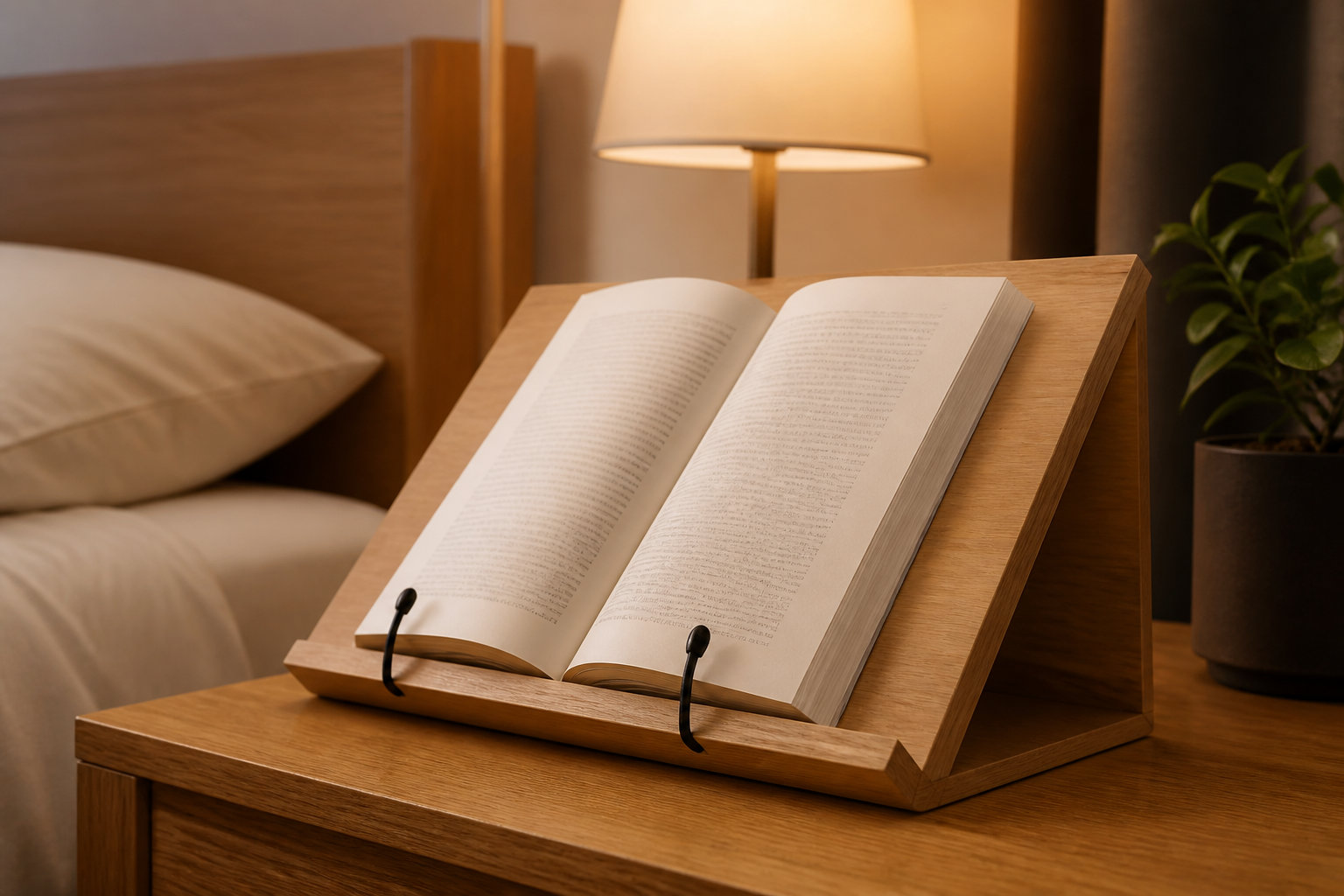 Personalized Bedside Book Rests for Nightstand Organization