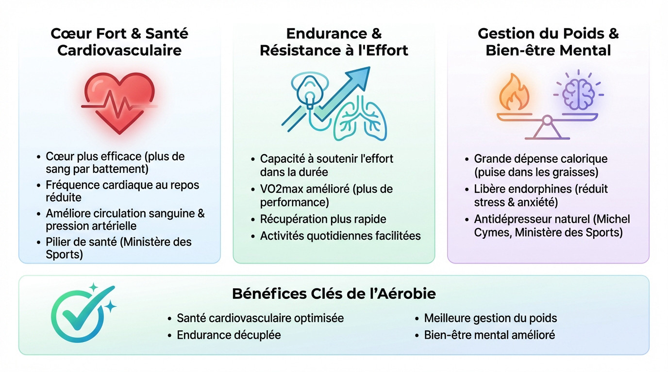 Athlète en plein effort illustrant les bénéfices cardiovasculaires et mentaux de l'entraînement aérobie