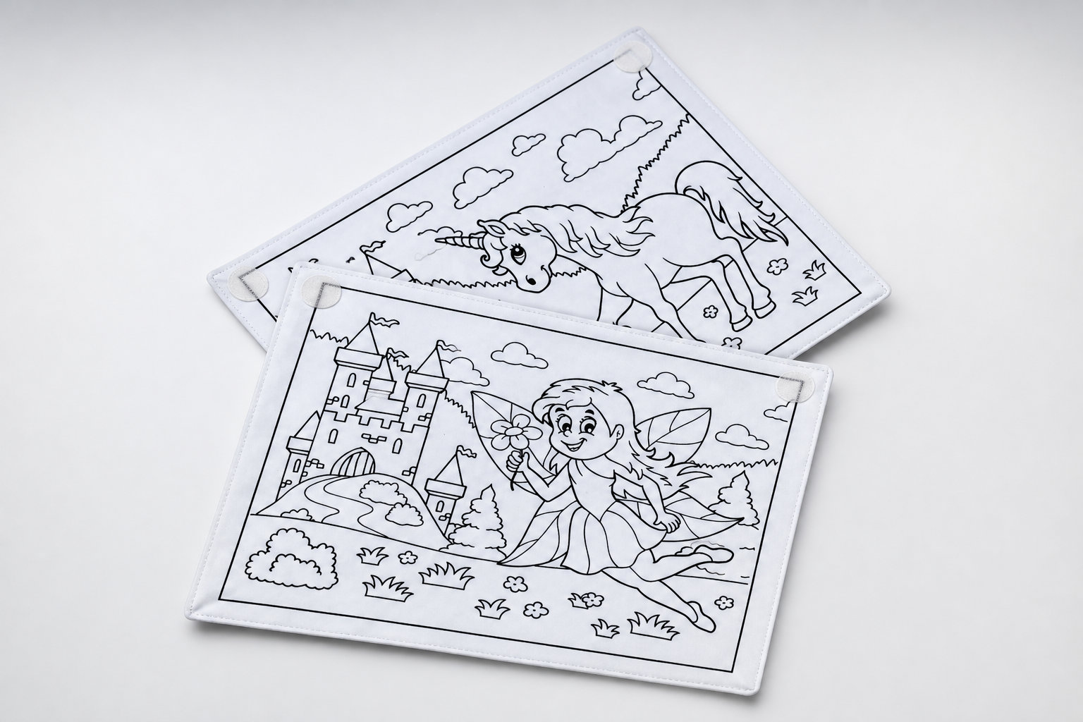 Coloriage lavable en tissu au thème féérique