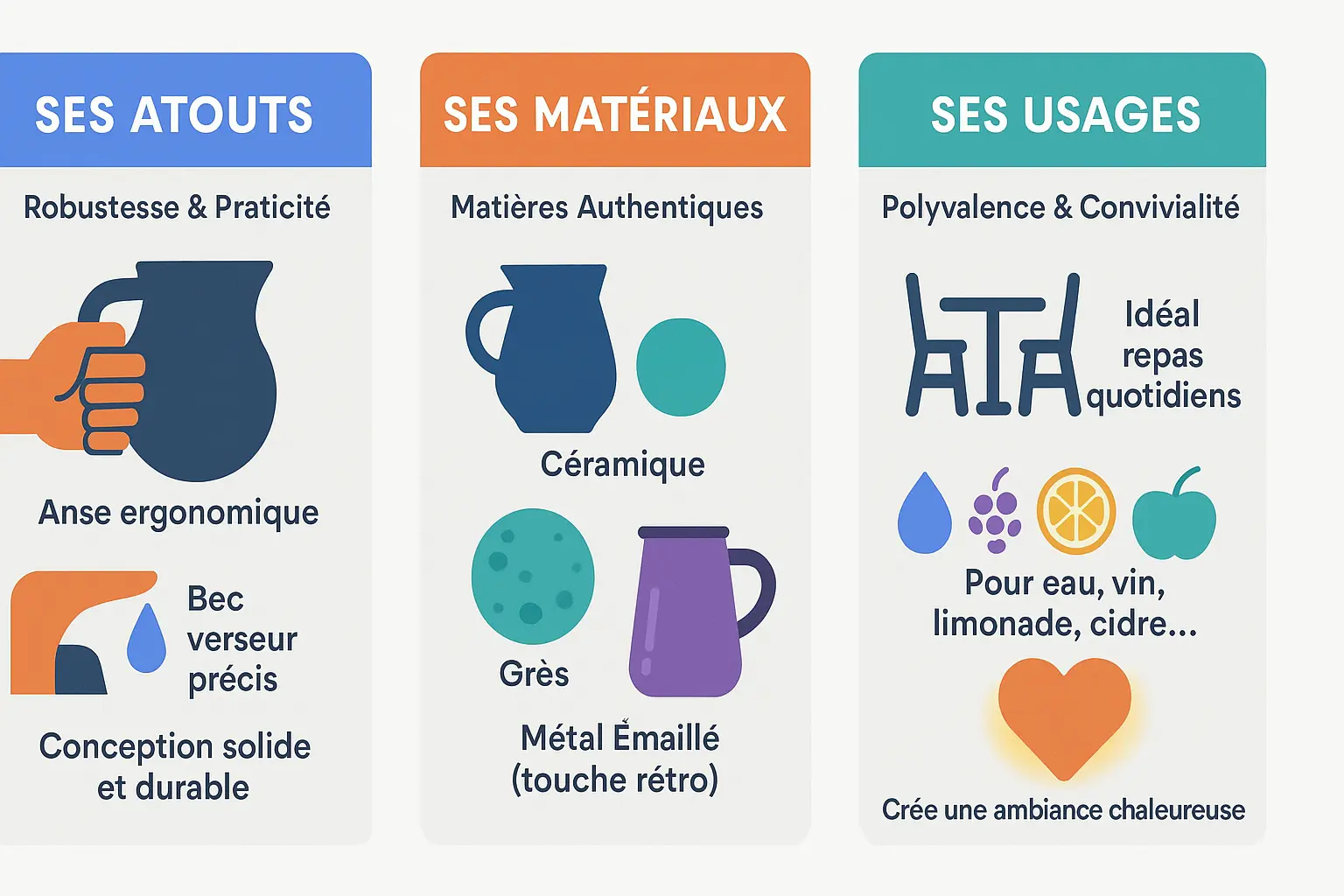 Comparaison carafe et pichet