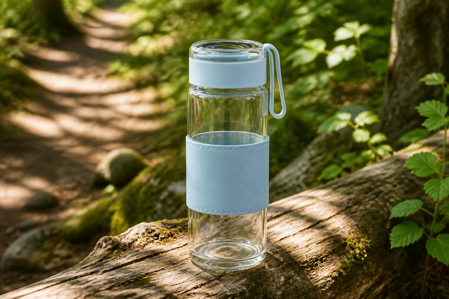 Gourde en verre filtrante pour un goût pur et design