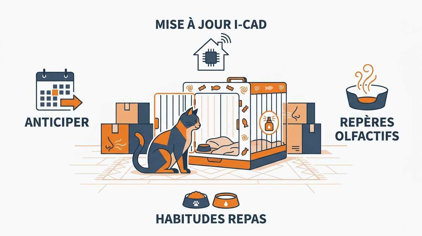 Chat observant des cartons de déménagement avec curiosité