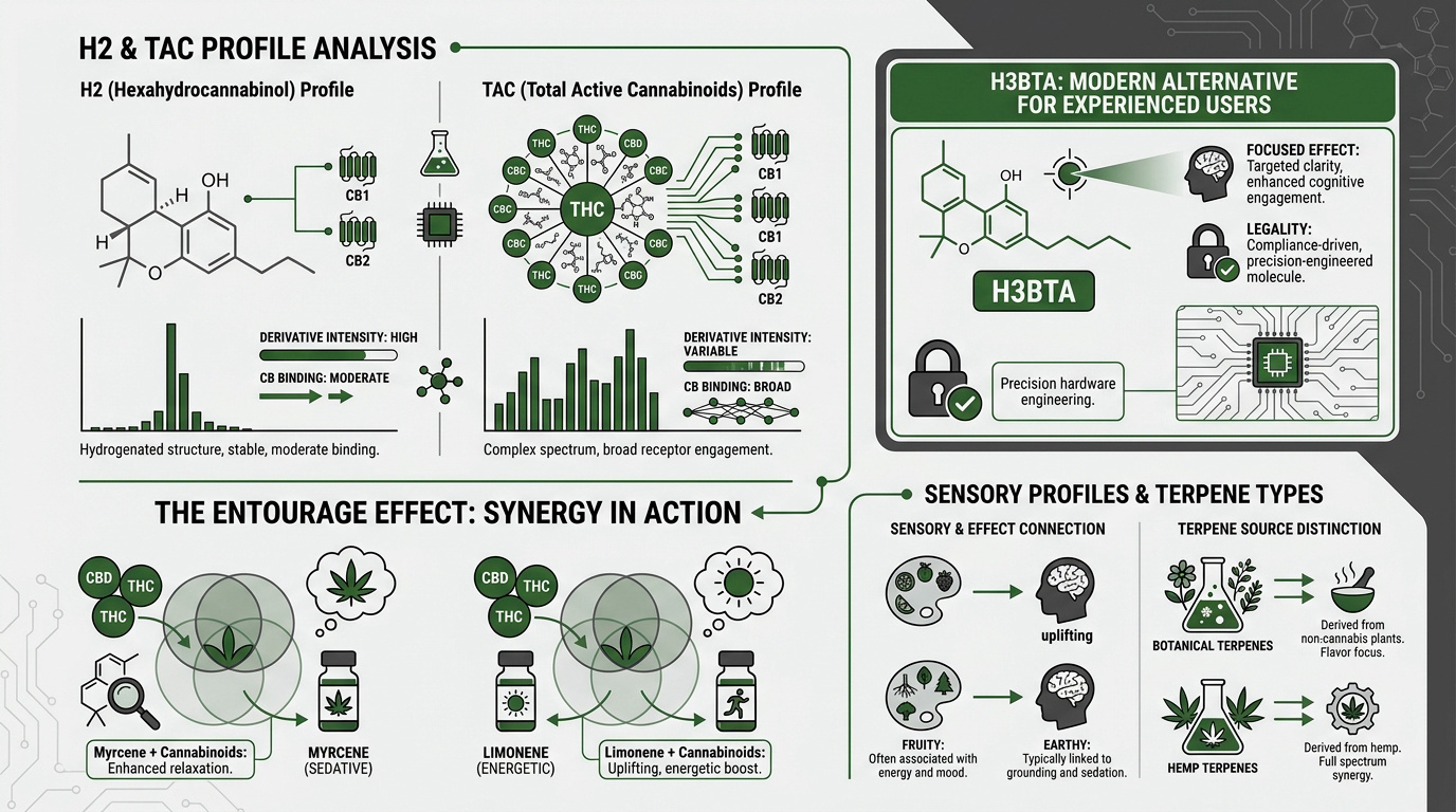 Detaillierte Analyse der Cannabinoide H2, TAC und H3BTA sowie deren Terpenprofile