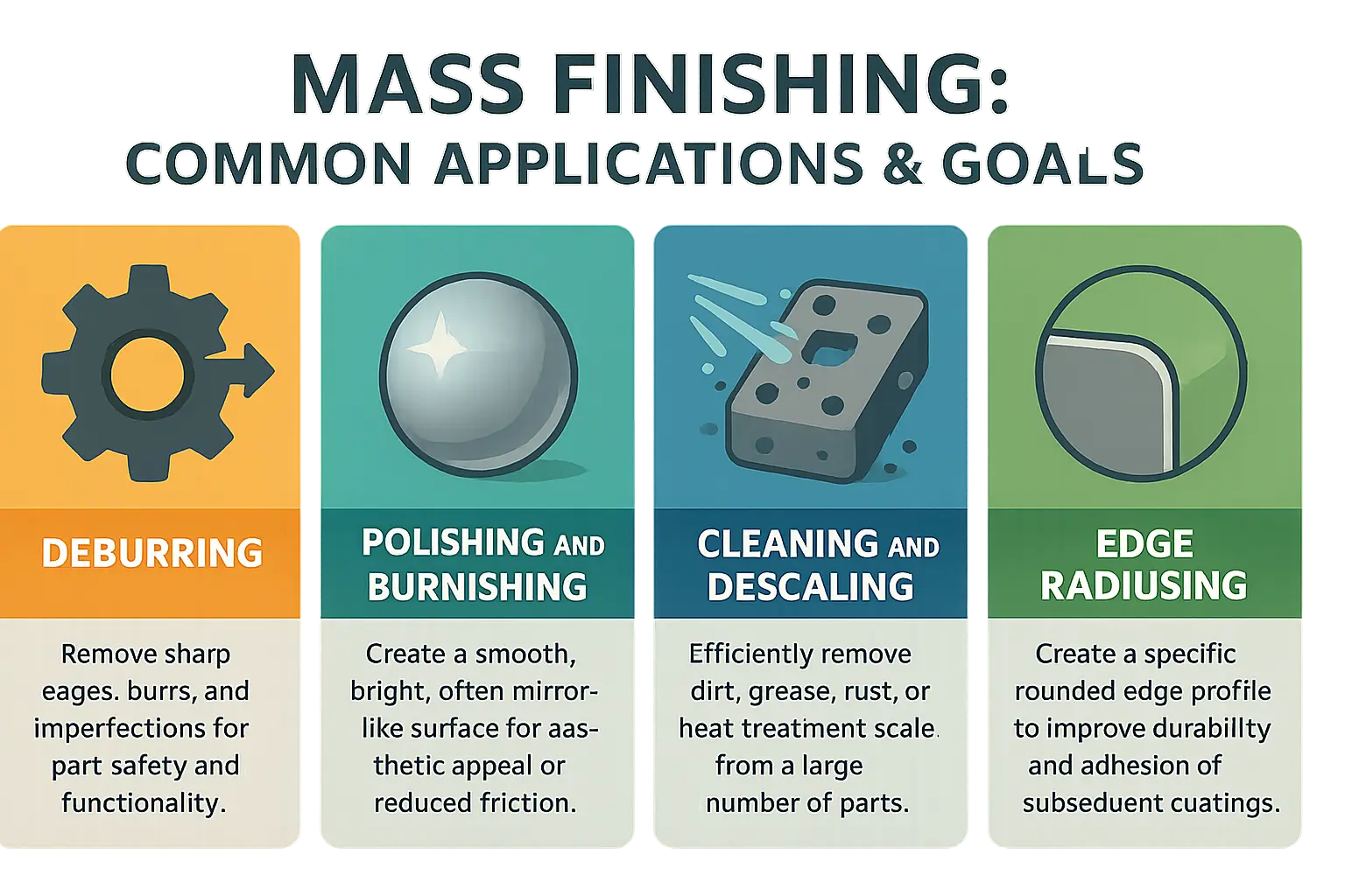 Mass finishing applications across industries