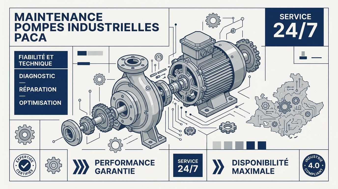 Technicien expert effectuant la maintenance d'une pompe industrielle en r&eacute;gion PACA