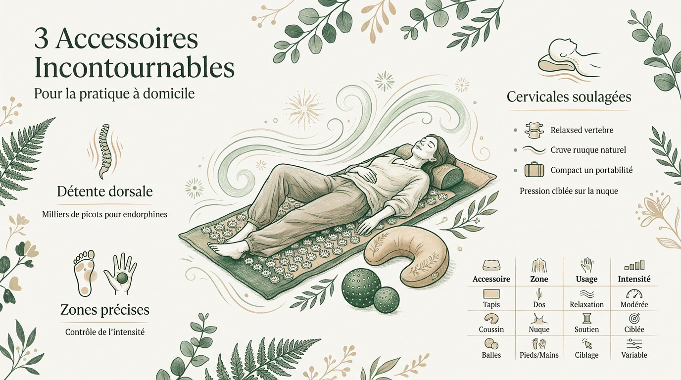 Sélection d'accessoires d'acupression pour la détente à domicile
