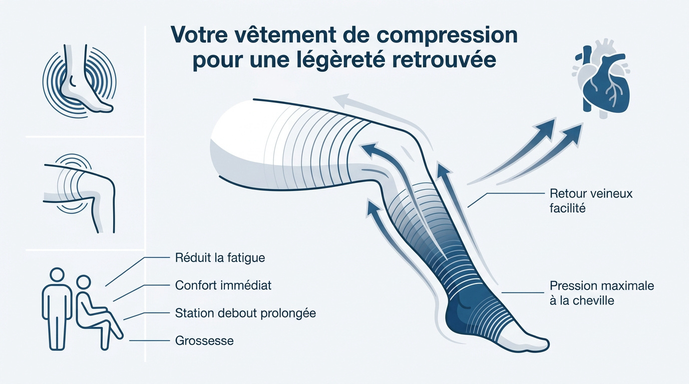 Chaussettes de compression pour le confort des jambes et le dynamisme quotidien