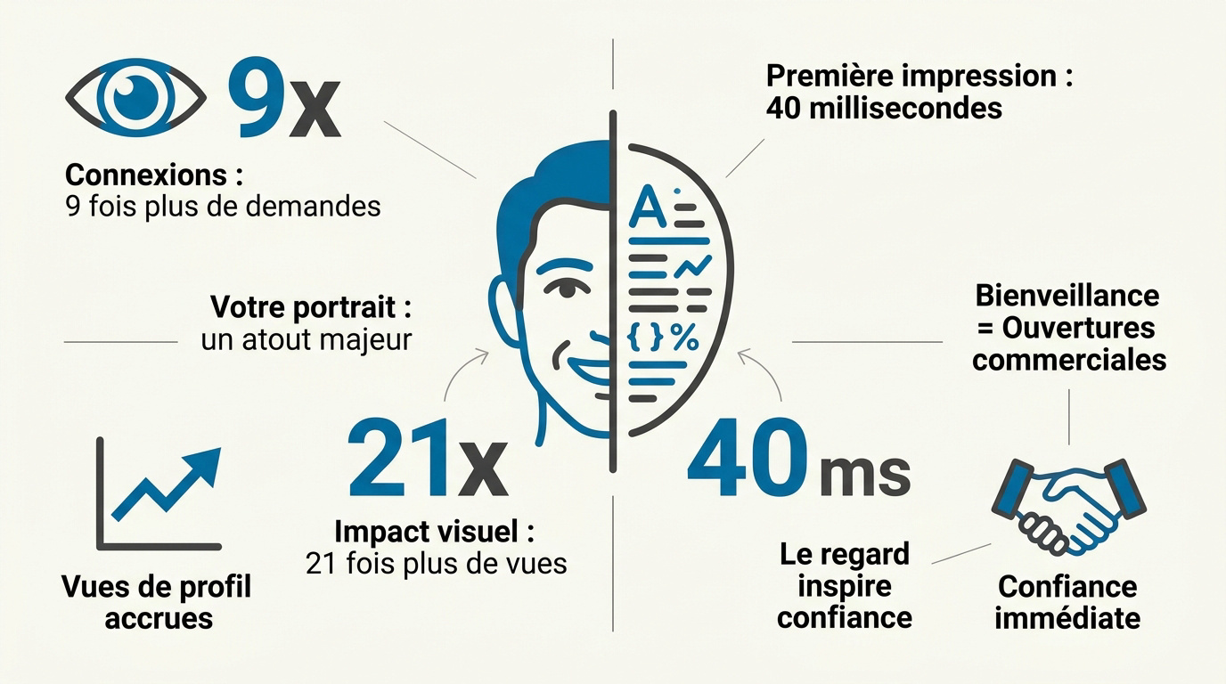 Impact d'un portrait professionnel sur le profil LinkedIn d'un entrepreneur