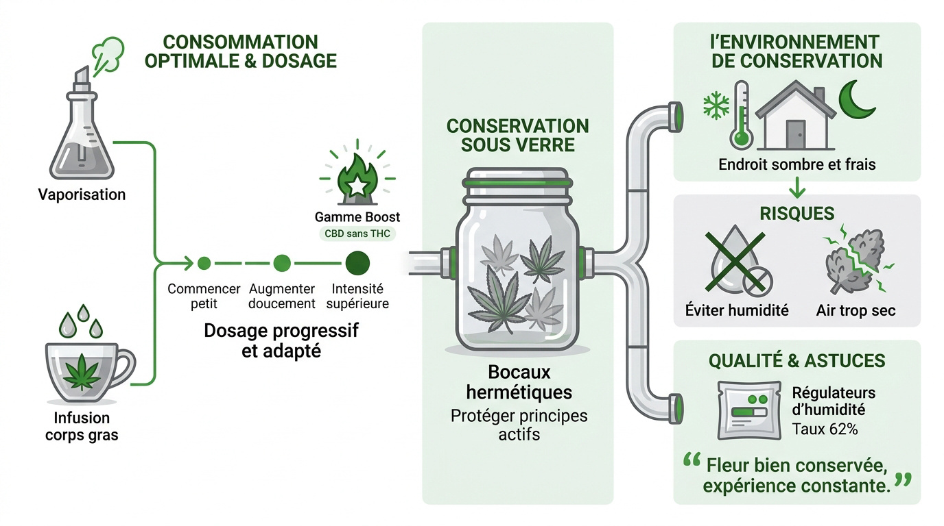 Guide expert pour la consommation et la conservation optimale des fleurs de CBD sans THC
