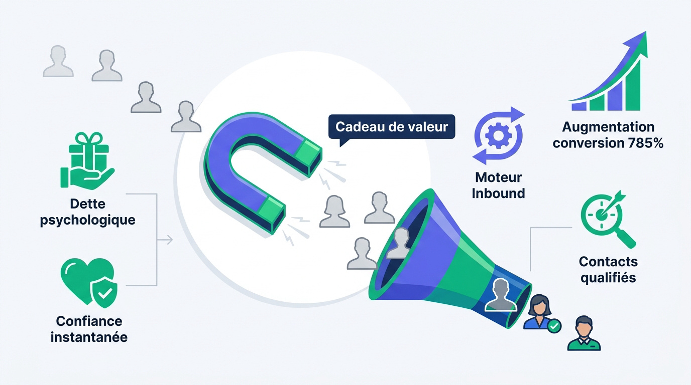 Infographie illustrant le processus de transformation des visiteurs anonymes en leads qualifiés
