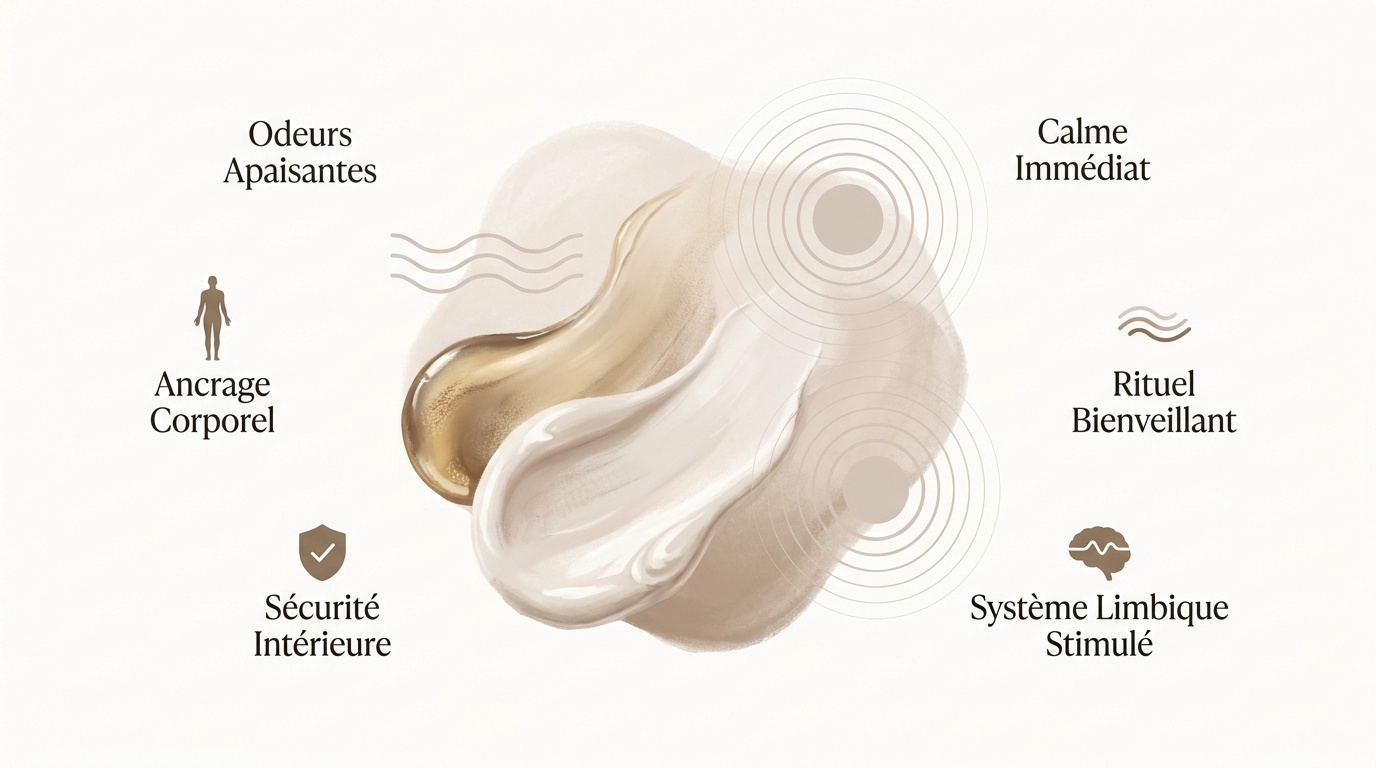 Flacon d'huile essentielle et fleurs pour la reconnexion sensorielle (RE)FEEL
