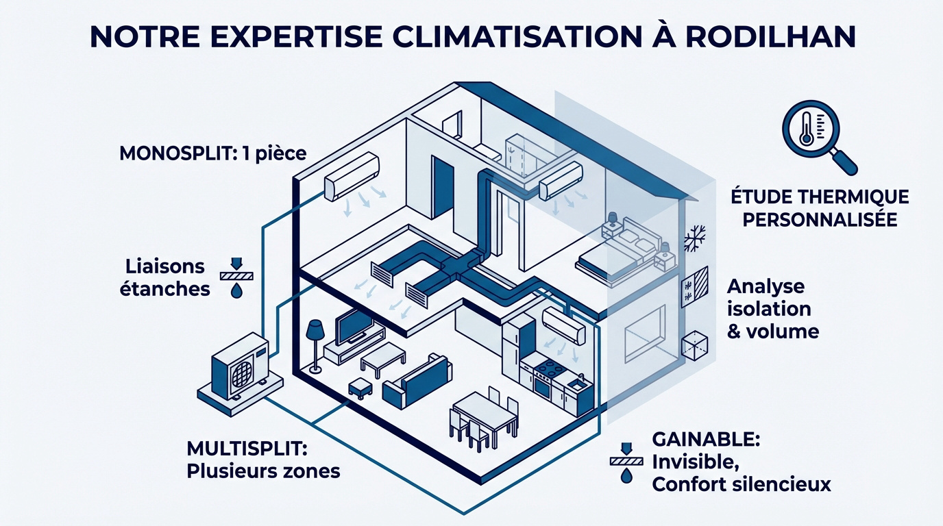 Installation de climatisation réversible à Rodilhan par l'équipe CIED