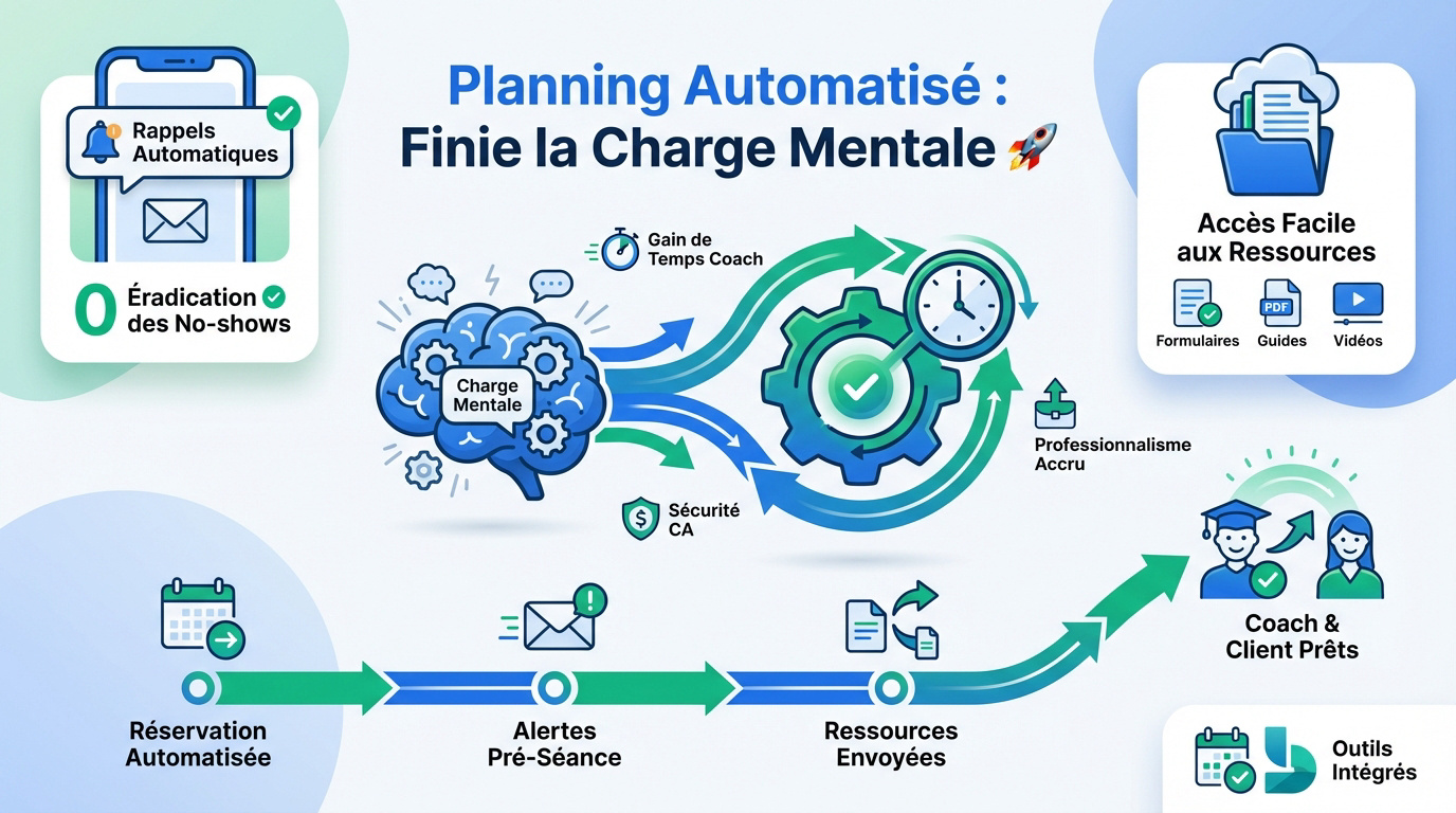 Interface de planification automatisée pour coach sportif avec rappels et calendrier