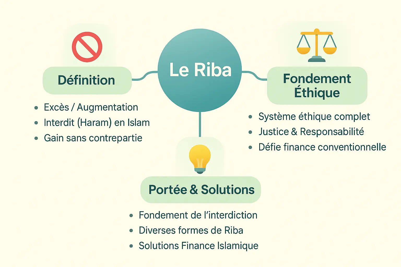 Illustration du concept de Riba dans la finance éthique