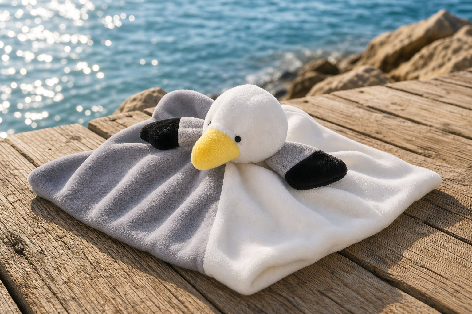 Doudou Mouette au thème marin