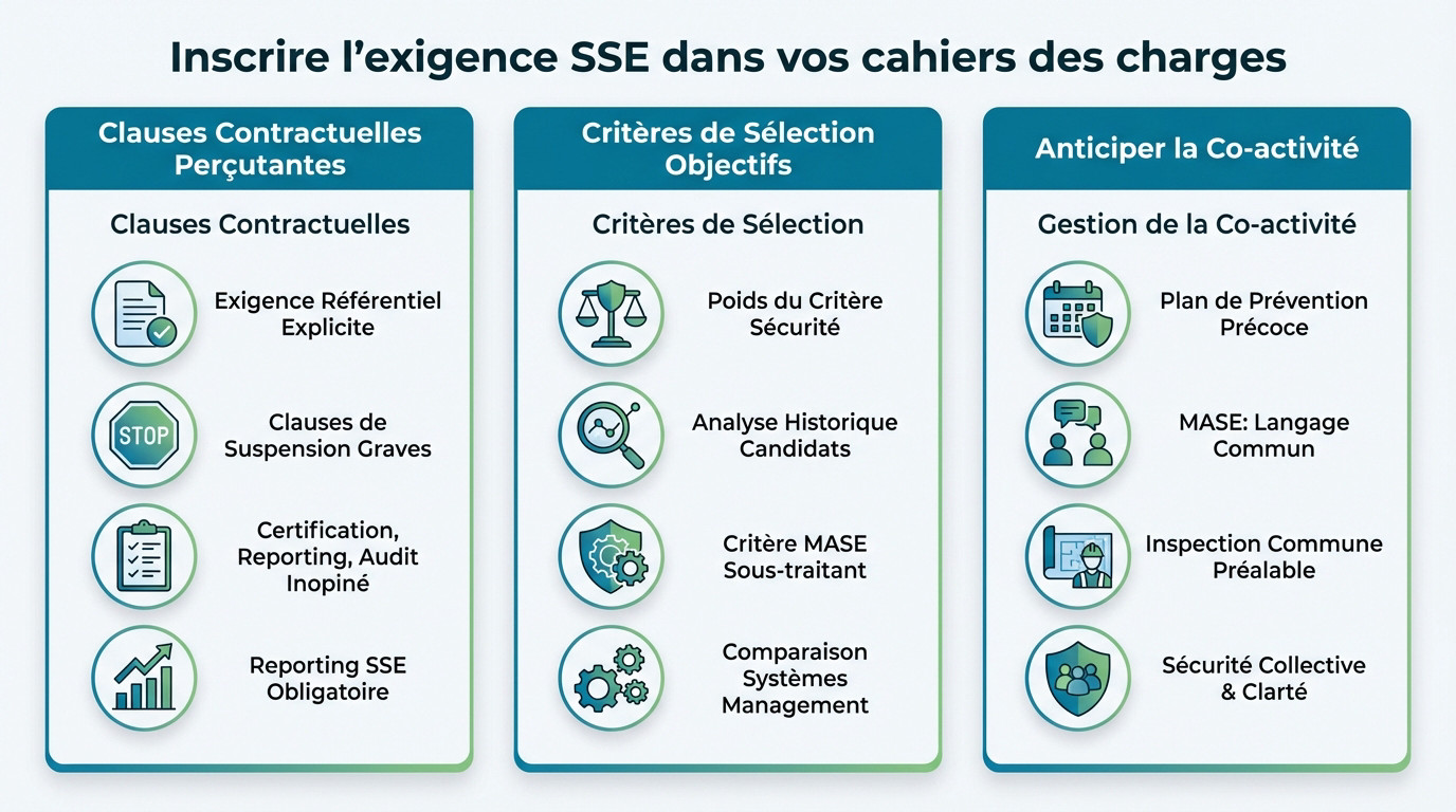 Rédaction des clauses SSE dans le cahier des charges pour sous-traitants MASE