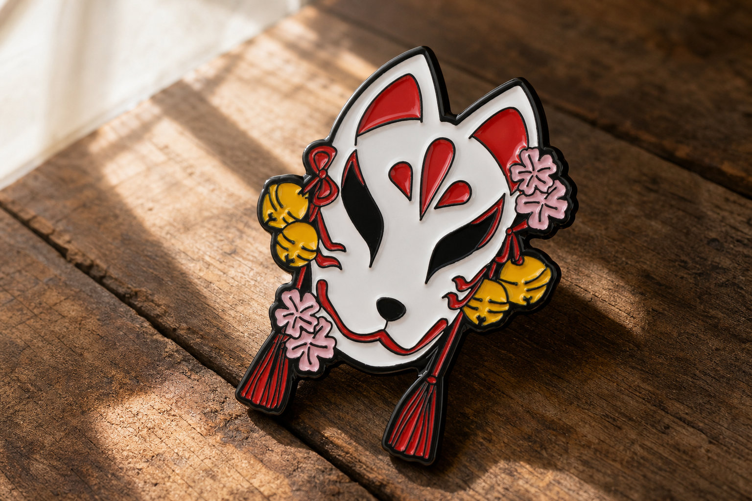 Fox Kitsune Mask Pin: Sly Magic, Secure Fit