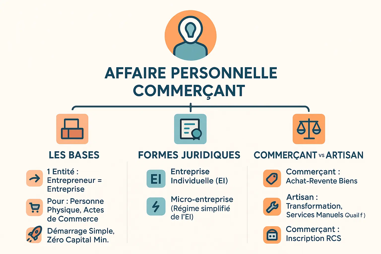 Guide visuel sur les affaires personnelles de commerçant