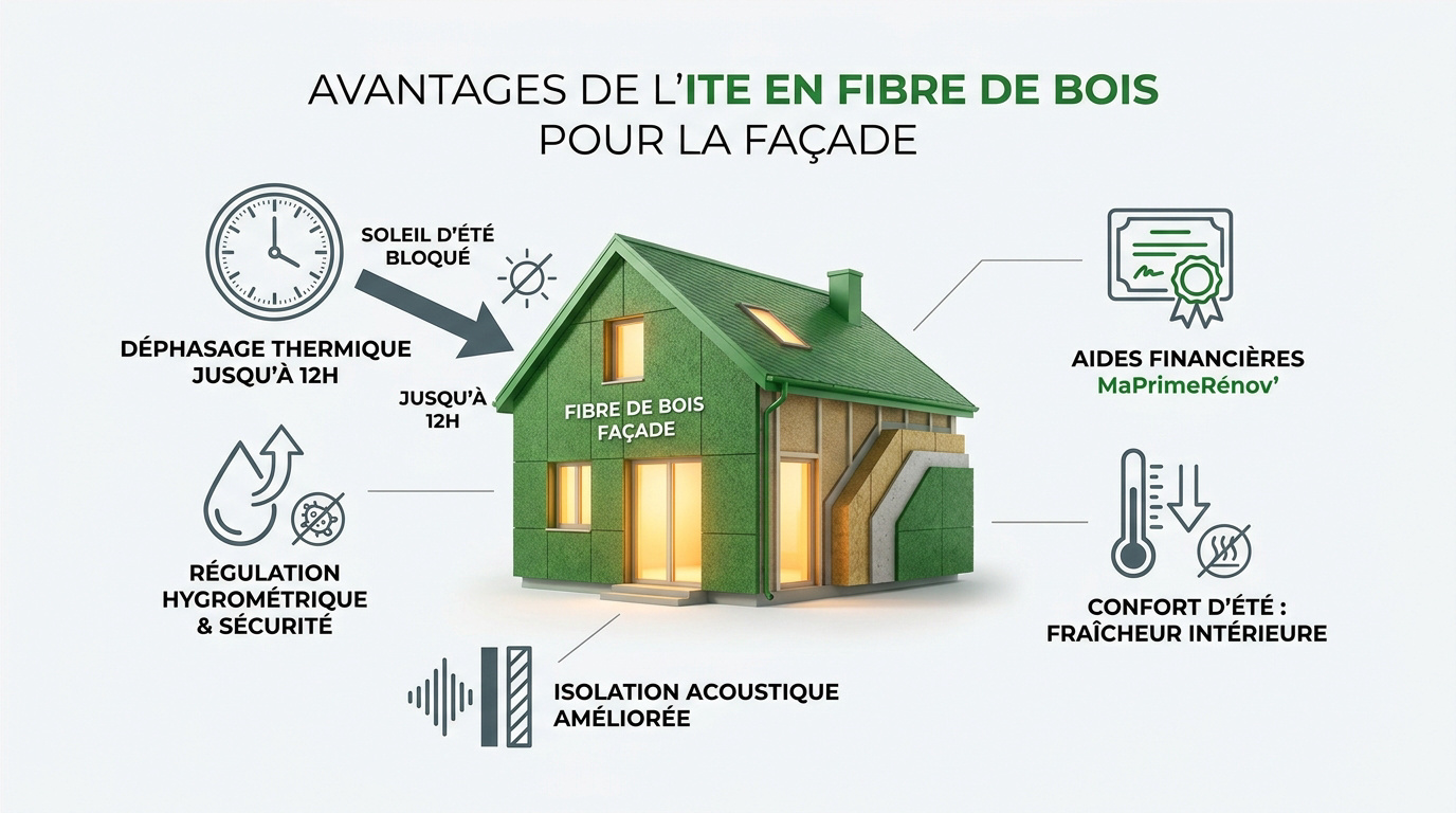 Avantages de l'isolation thermique par l'extérieur en fibre de bois pour la façade
