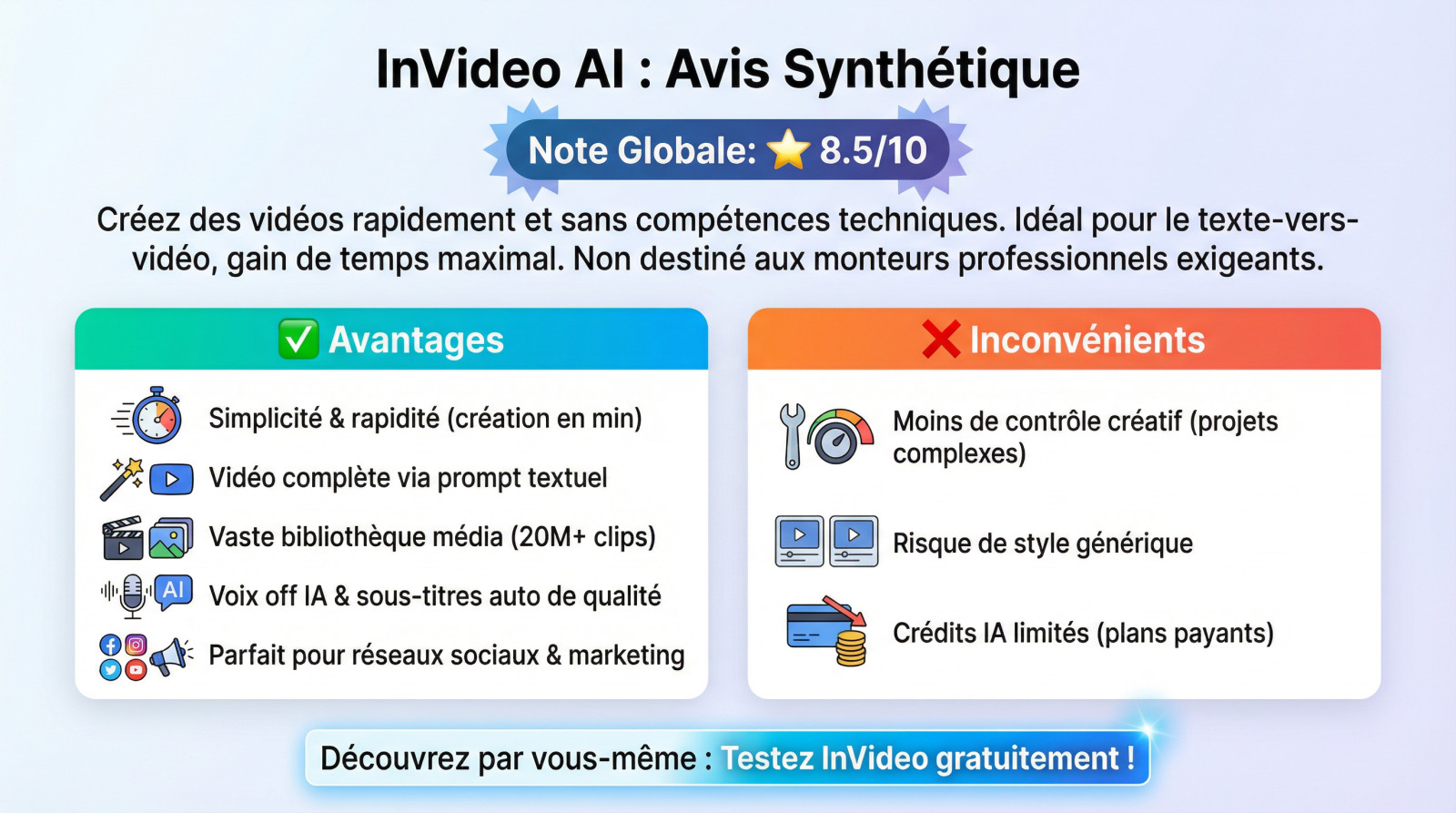 Résumé avis InVideo AI : création vidéo automatisée