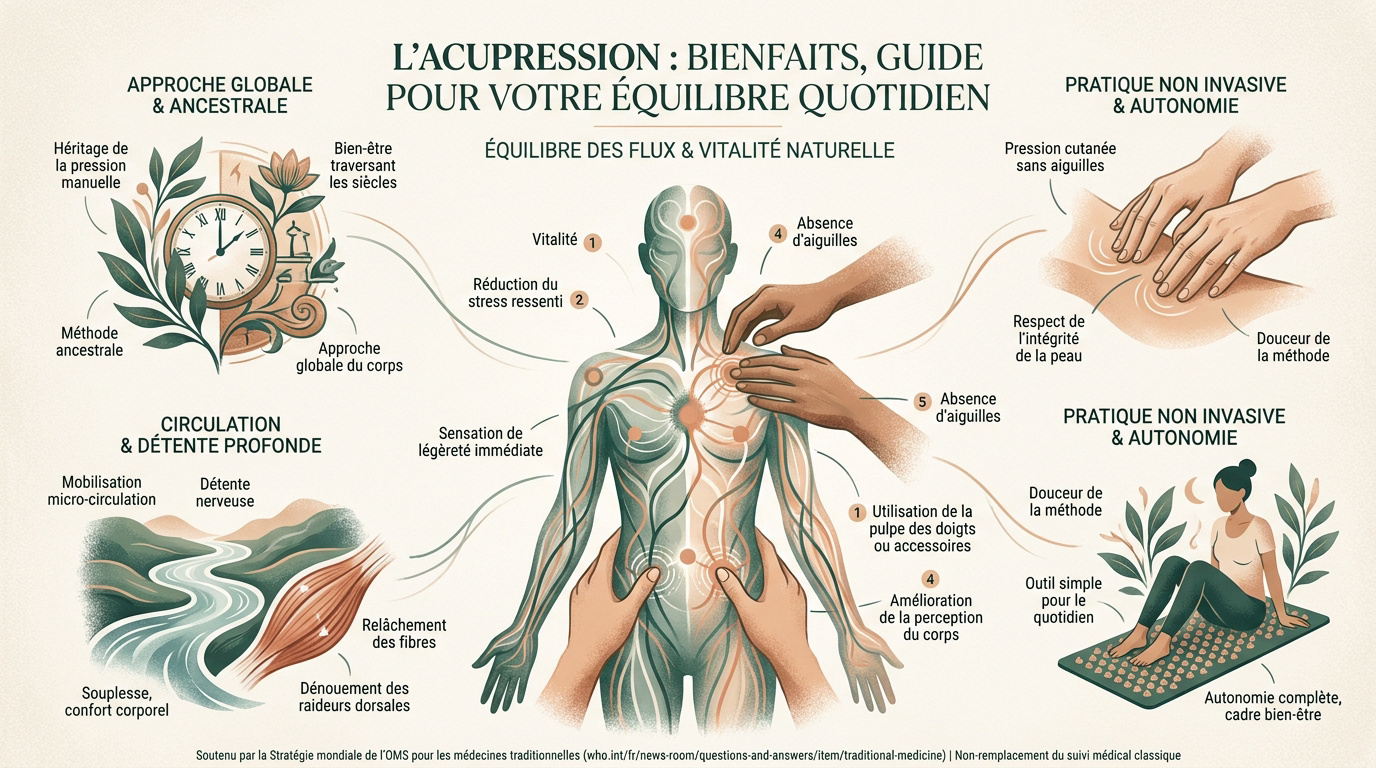 Séance de relaxation par acupression pour l'équilibre quotidien