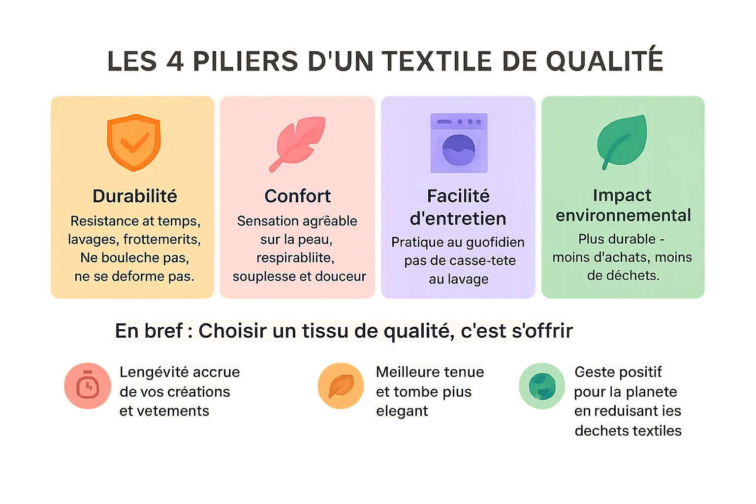 Les 4 piliers d'un textile de qualité
