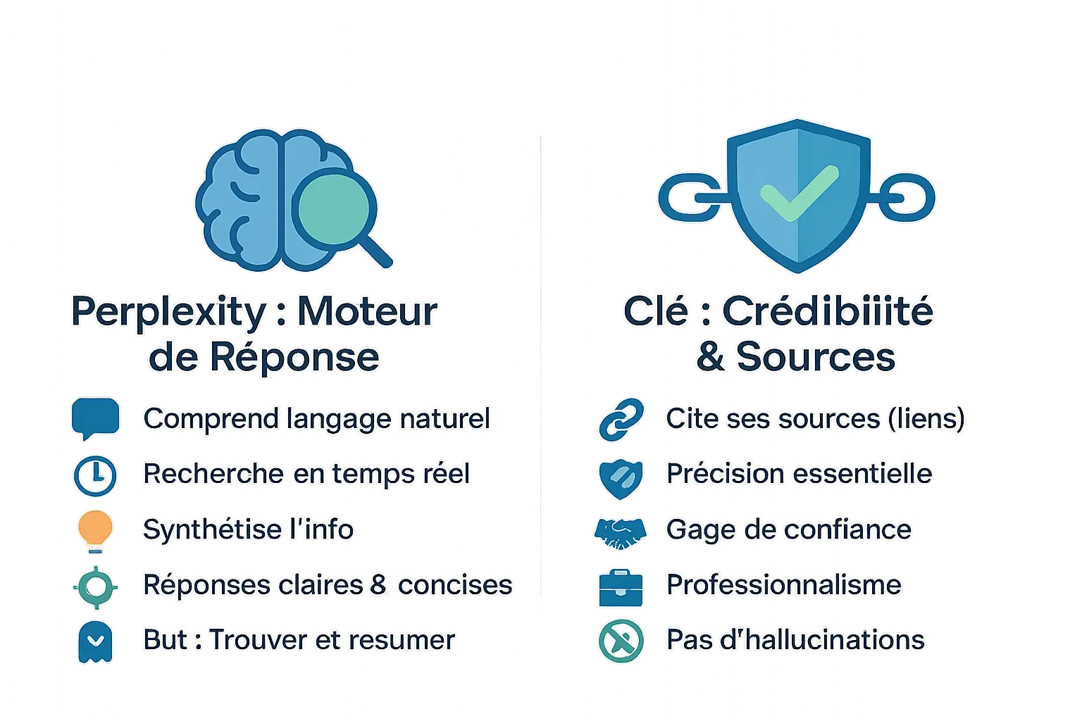 Illustration explicative de Perplexity en tant que moteur de réponse fiable