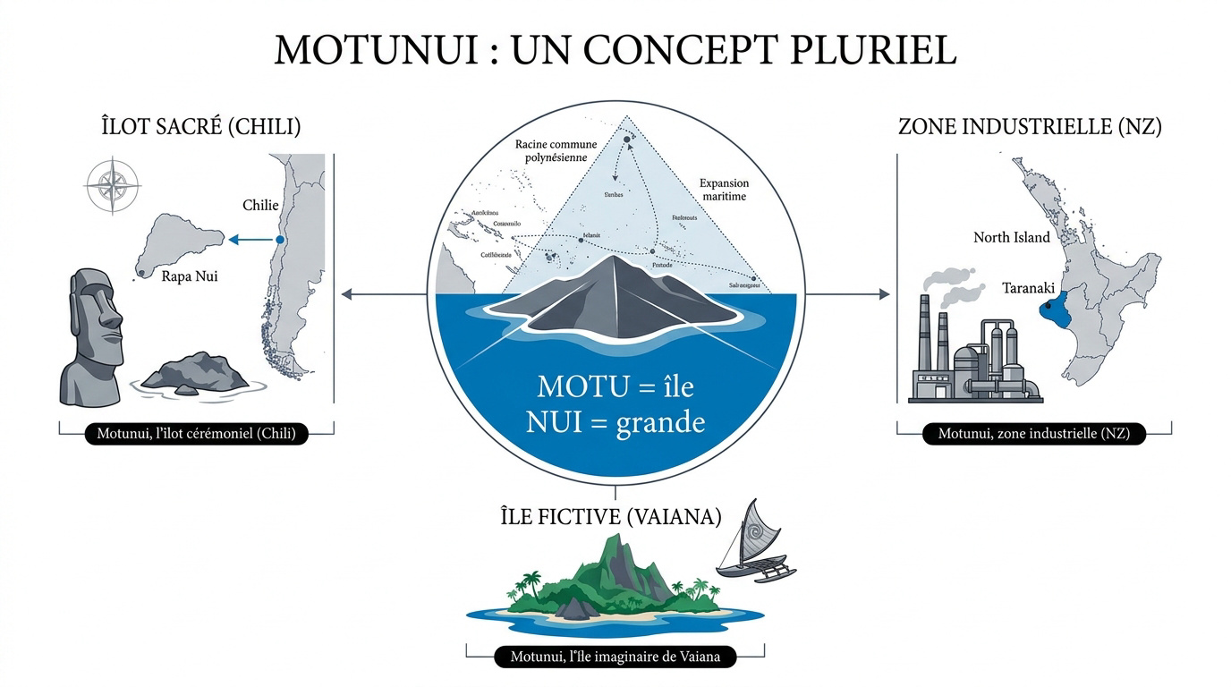 Vue aérienne d'un îlot rocheux au milieu du Pacifique