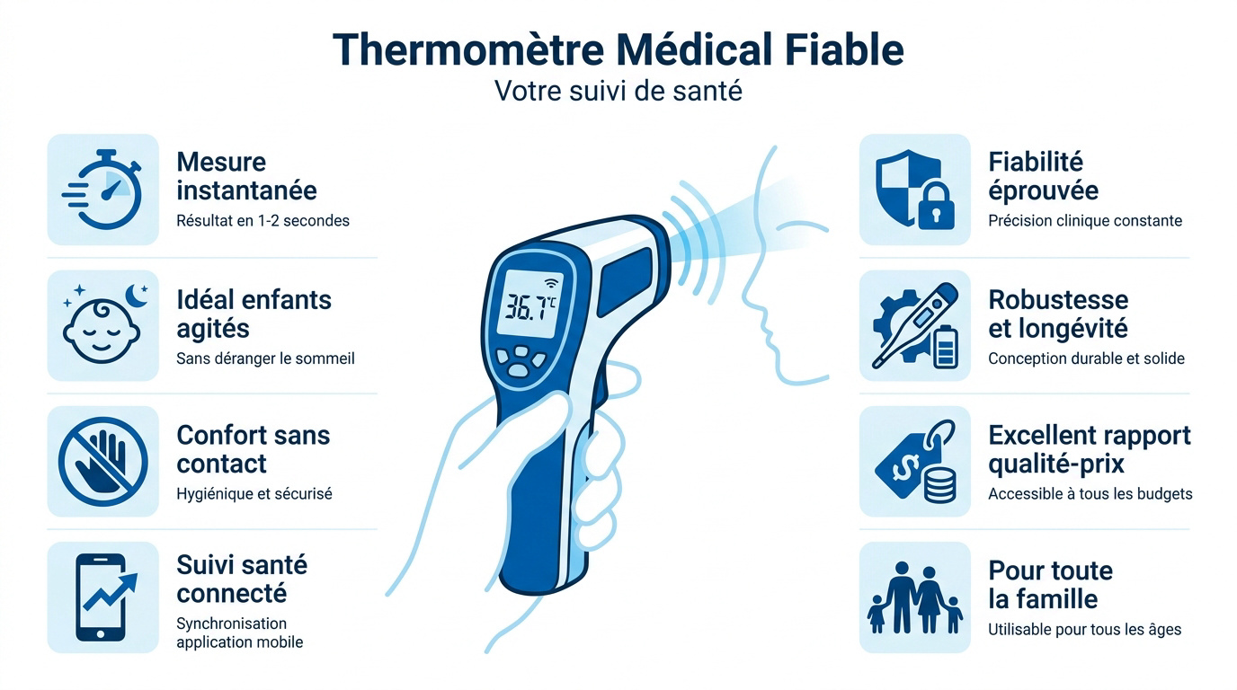 Thermomètre médical moderne pour un suivi de santé précis à domicile