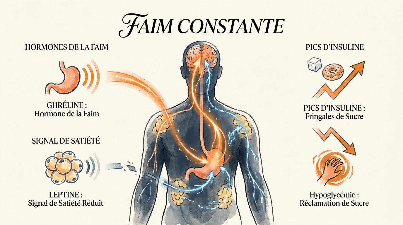 Schéma des hormones de la faim