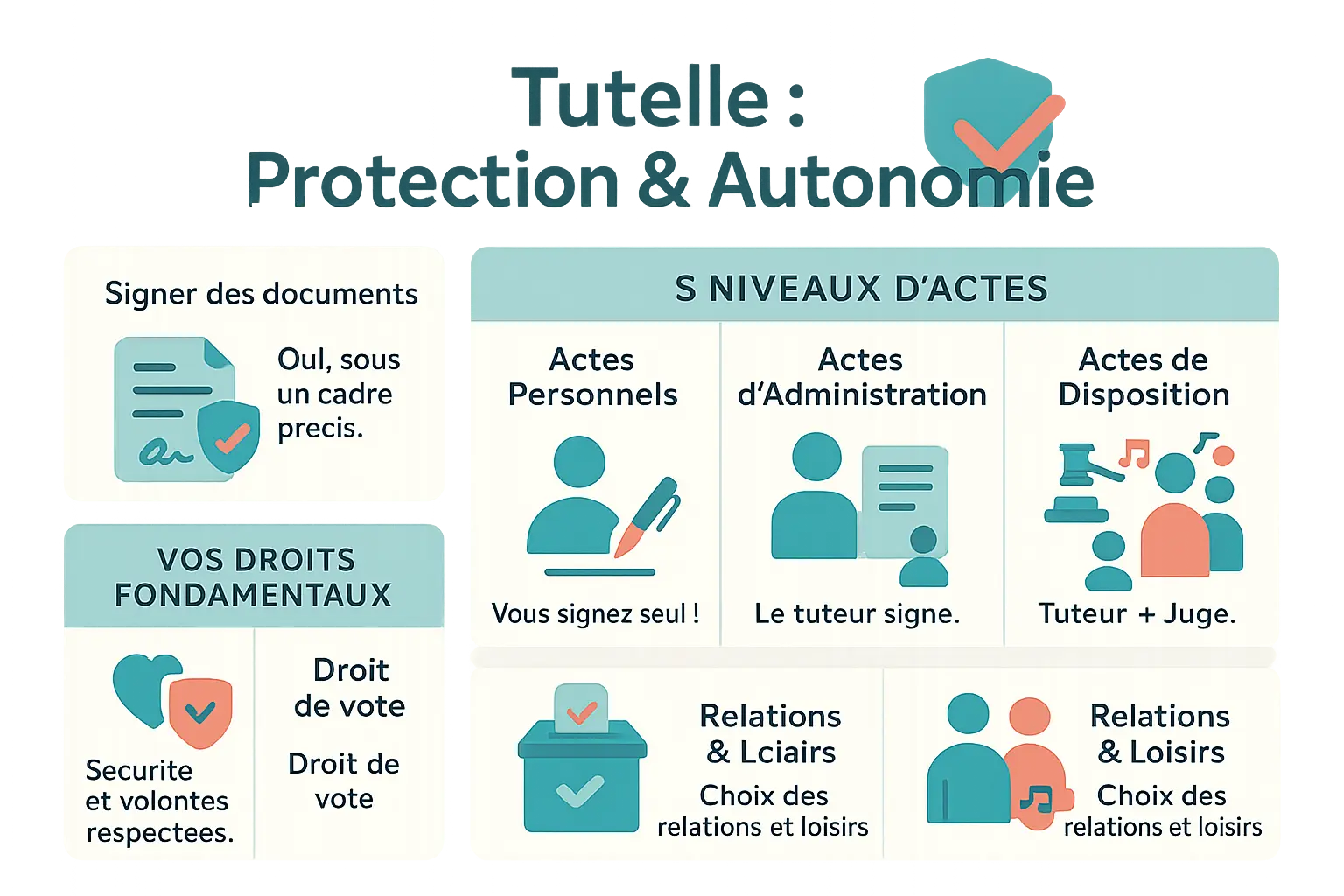 Illustration sur la tutelle, la protection et l'autonomie
